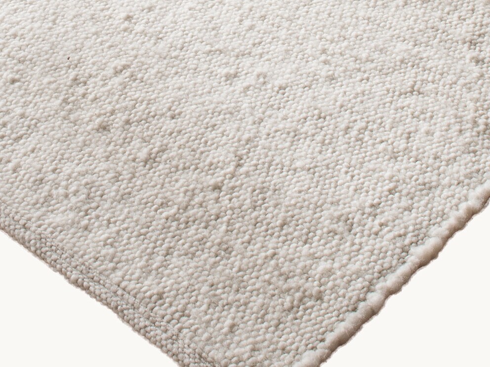 Handgeweven vloerkleed Lana, kleurstelling natuurlijk wit