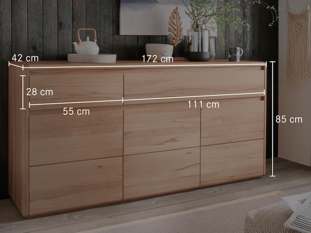 Technische Darstellung des Sideboards