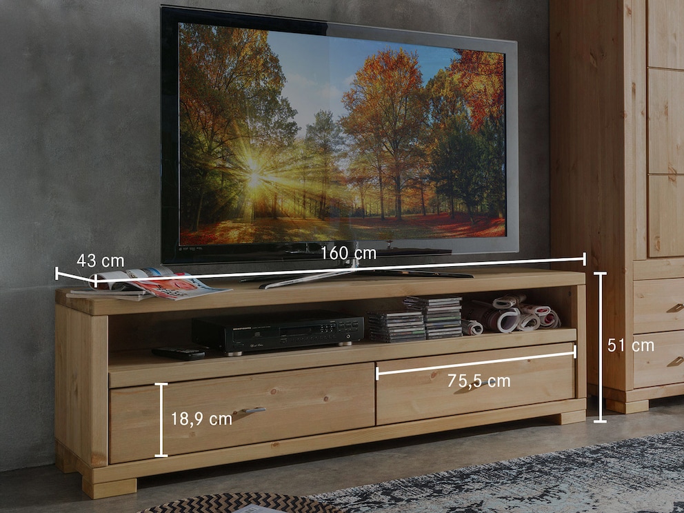 Technische Darstellung - Breite 160 cm