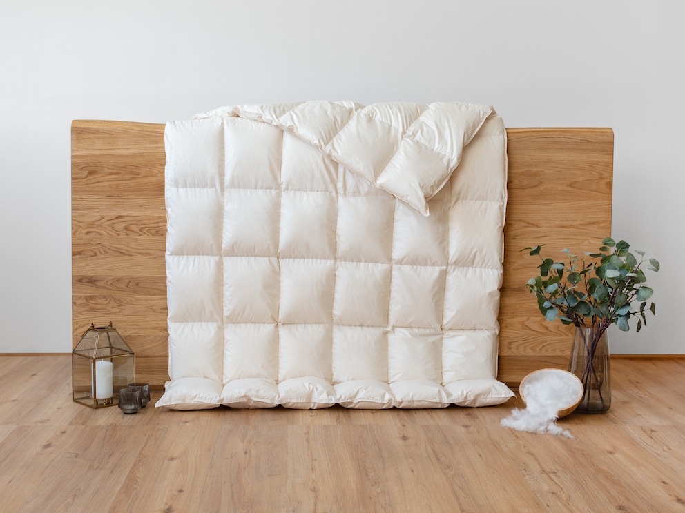 Une véritable féérie d'hiver : couette en duvet bio douillette et bien chaude