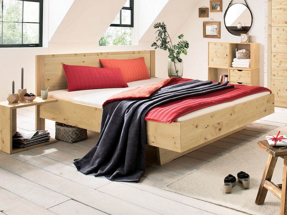 Tête de lit droite en bois d'arolle au parfum aromatique