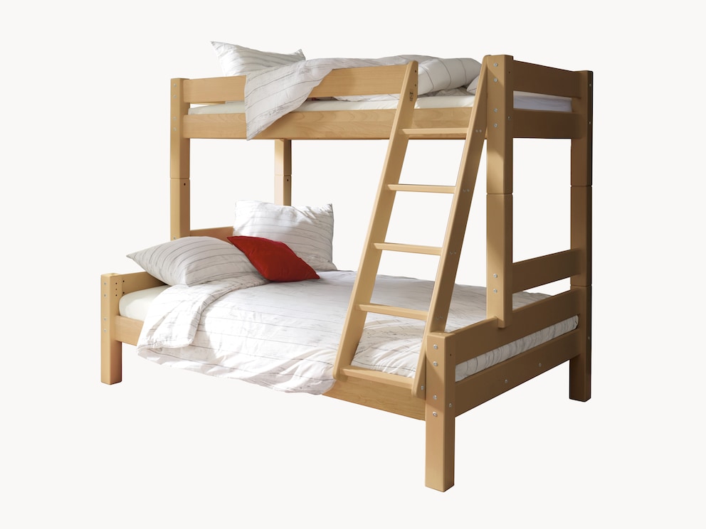Kombi-Etagenbett Pico, massives Buchenholz, geölt
