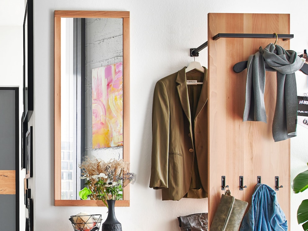 Miroir « Vestido » avec cadre en cœur de hêtre élégamment veiné