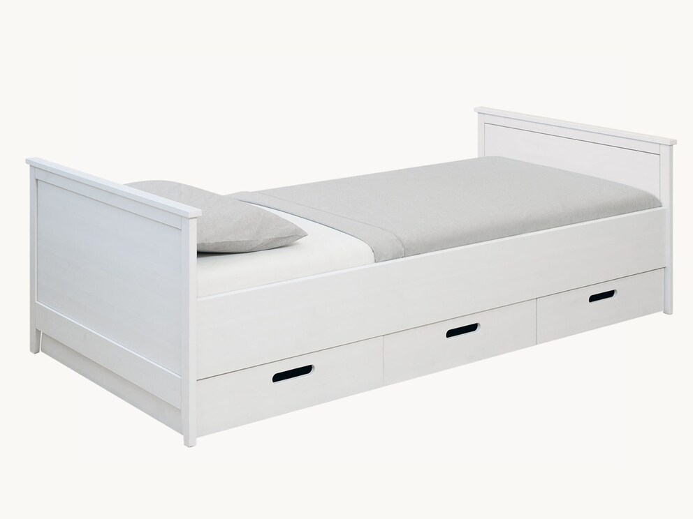 Einzelbett Lucena in weiß - Seitenansicht 2