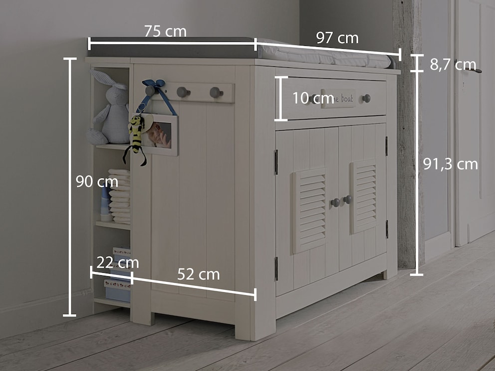 Technische voorstelling van de luiertafel