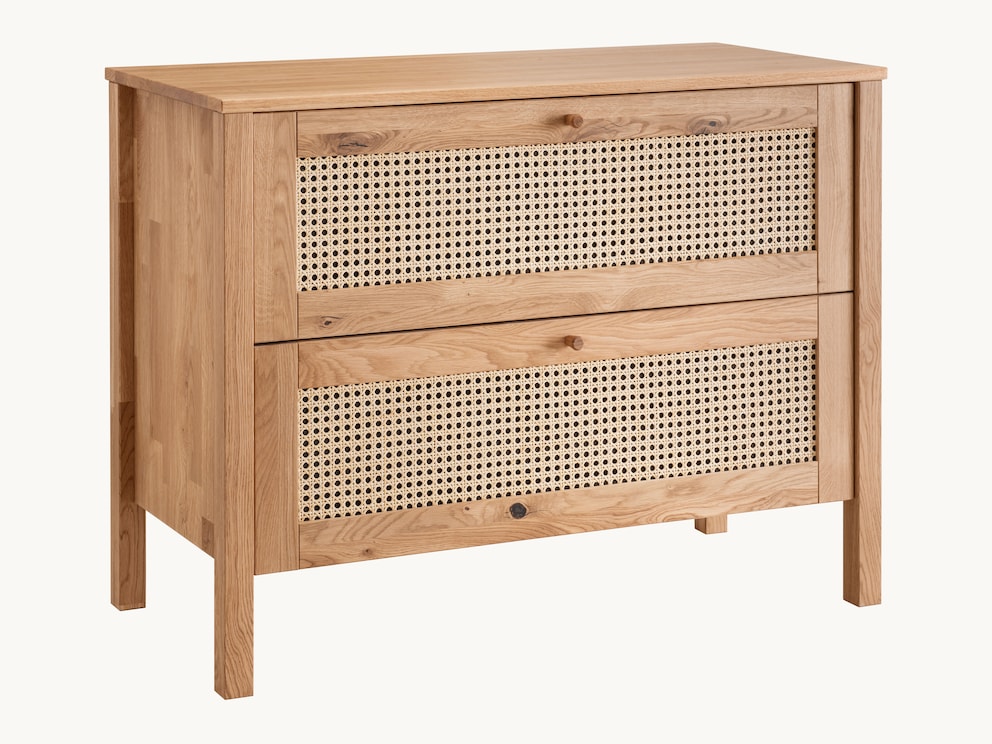 Ladenkast Belvedere, een combinatie van wild eikenhout en Weens vlechtwerk