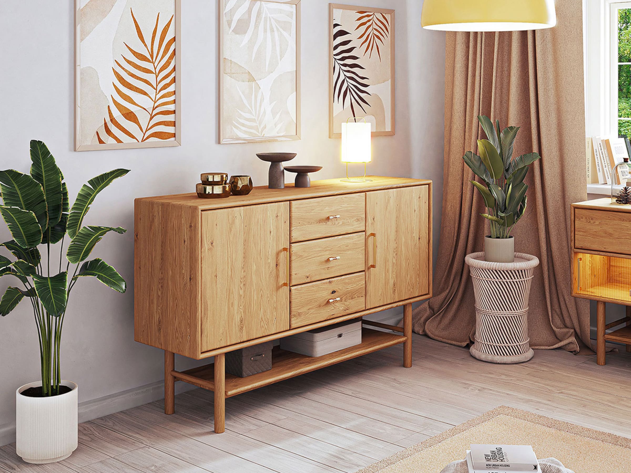 Sideboard "Serea" | H109xB163xT45 cm | Kernbuche geölt | Manufakturqualität