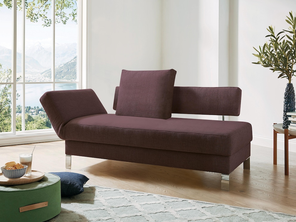 2-Sitzer Schlafsofa "Lucido" in Tango, Farbe brombeer