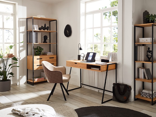 Bureau Anca van massief wild eikenhout, met 1 lade