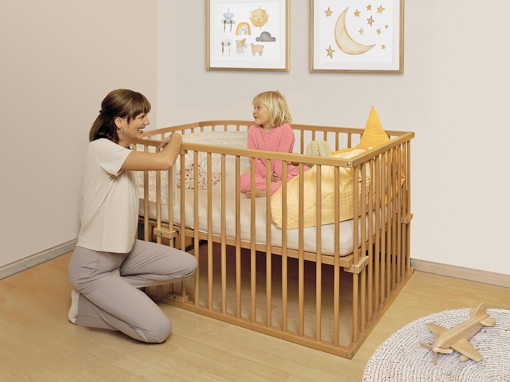 Lit d'enfant en cœur de hêtre huilé - pour un sommeil confortable et sain