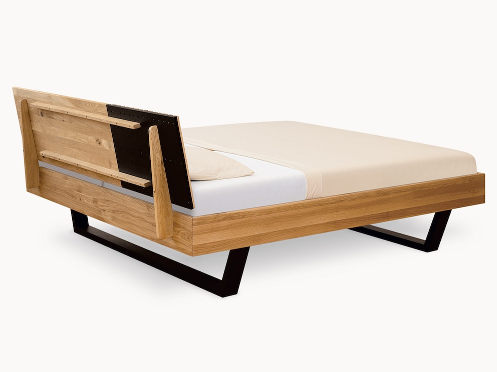 Zwevend bed Acustica in wild eiken - zijaanzicht 2