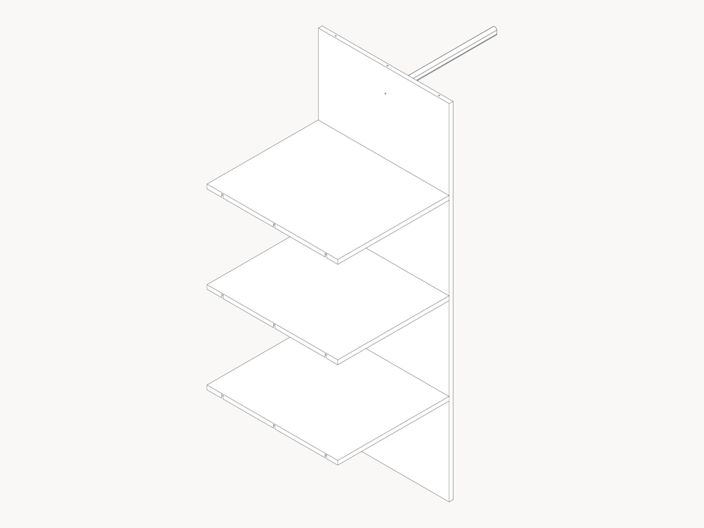 Kit de montage pratique de la paroi centrale représenté graphiquement