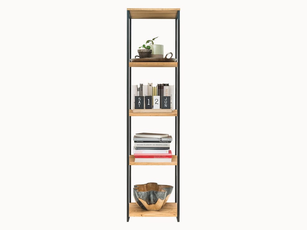 Variant 02 - halfhoge plank met 4 legplanken, breedte 40 cm