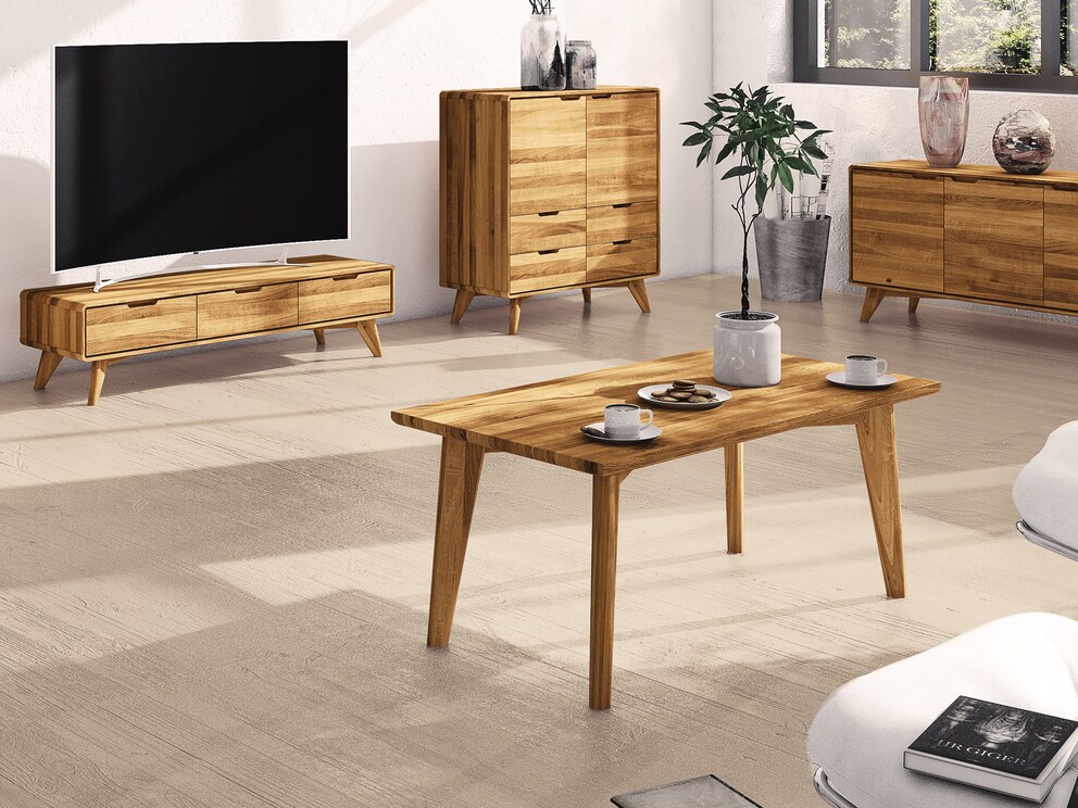 Eenvoudig elegante salontafel in edele wilde eik