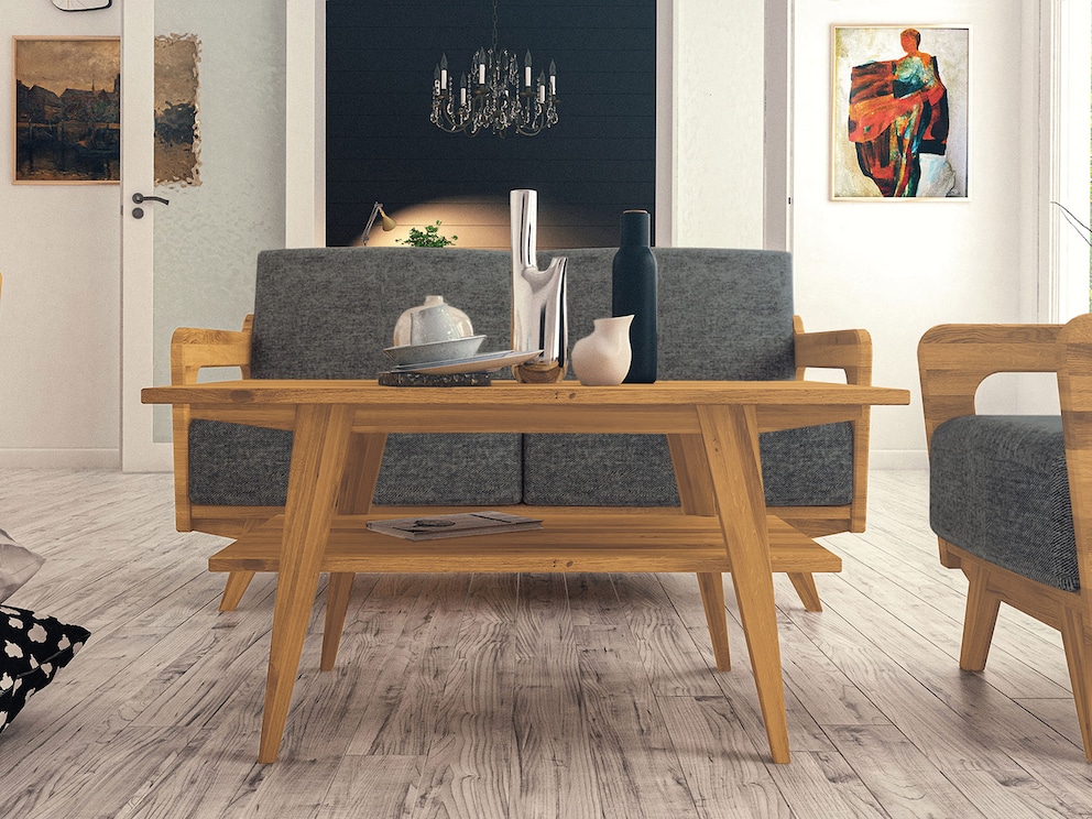 Lasala salontafel in rustiek wild eikenhout