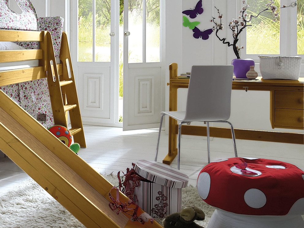 Kiddy-Flex kinderbureau met 2 praktische laden in loog/geolied