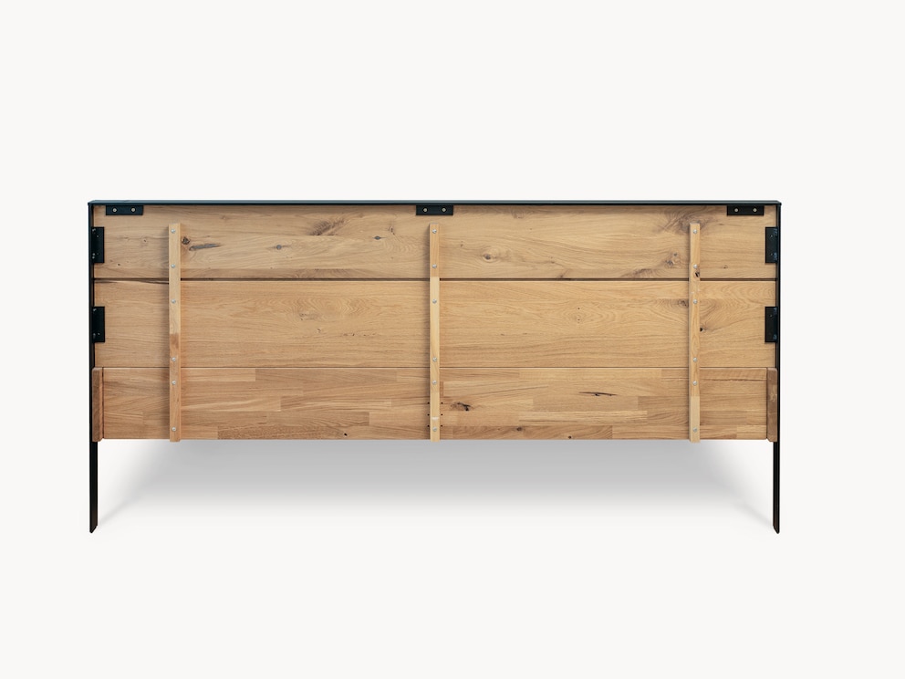 Fira massief houten bed in wild eiken - achteraanzicht