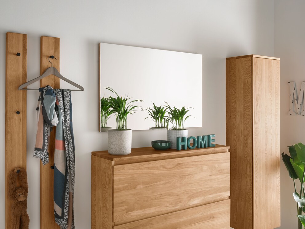 Frameloze spiegel op hoogwaardig, massief wild eikenhout