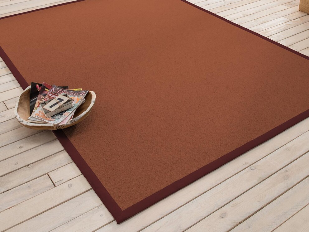 Tapis en laine vierge « Montares » en terracotta