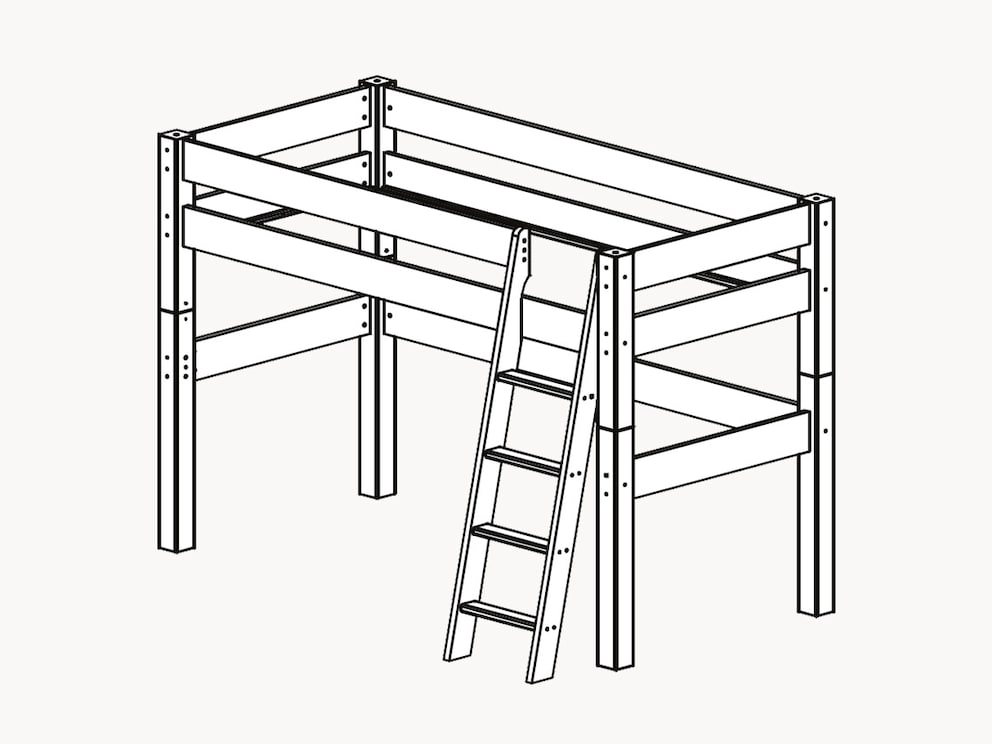 Medium hoogslaper Pico met schuine trap, schematische voorstelling