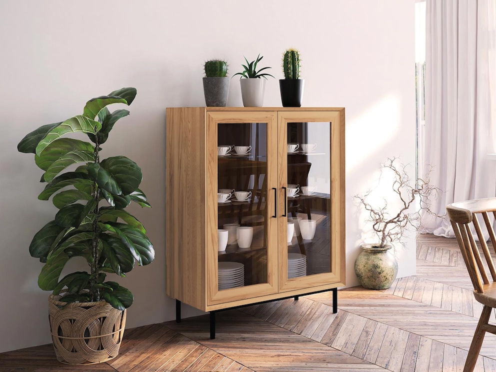 Eine Vitrine für Puristen: Variante 01 mit großen Glastüren