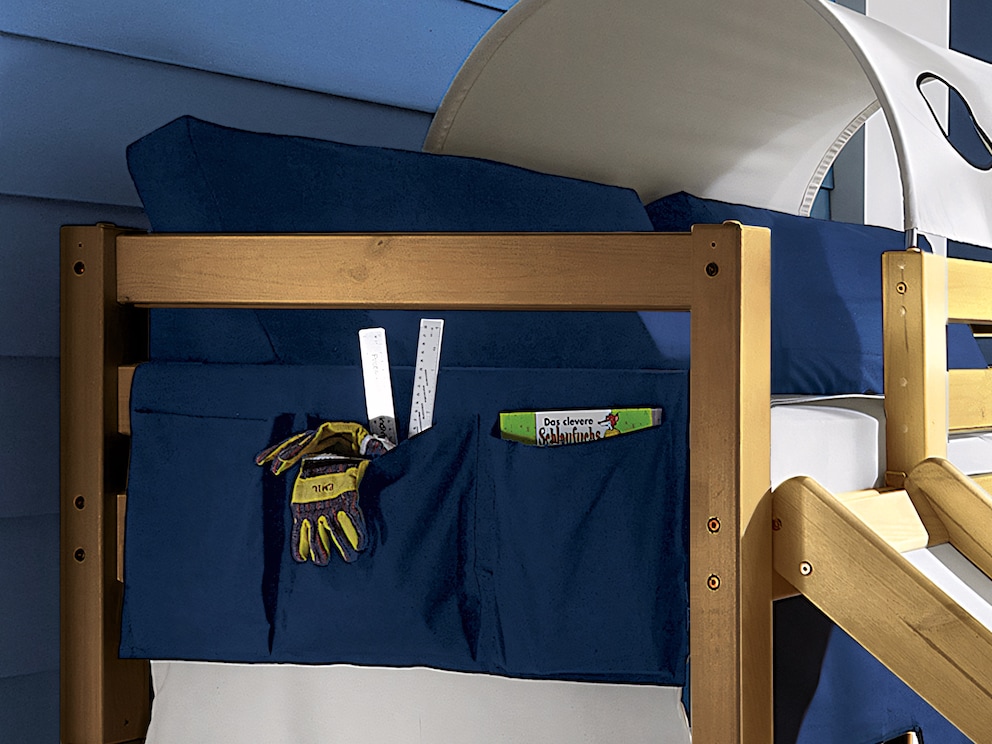 Hier der praktische Nachttisch-Ersatz in Farbe marine