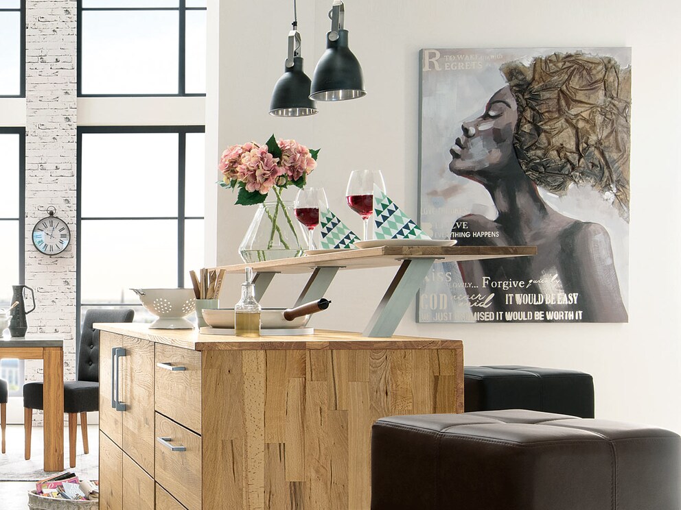 Possibilité de rangement supplémentaire pratique et élégante pour votre cuisine en cœur de hêtre