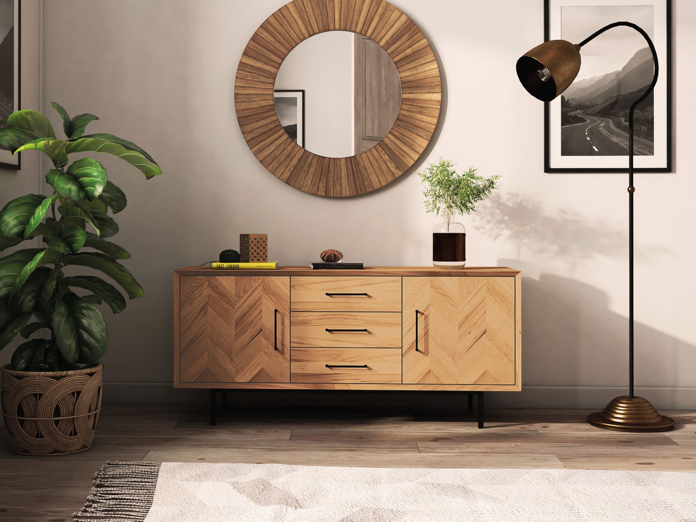 Sideboard "Parquetta" | Kernbuche | Manufakturqualität