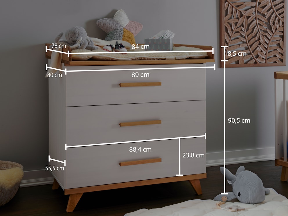Technische voorstelling van de luiertafel