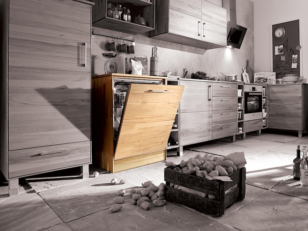 Exemple de combinaison pour cuisine modulaire « Culinara », ici avec variante 03 du module lave-vaisselle