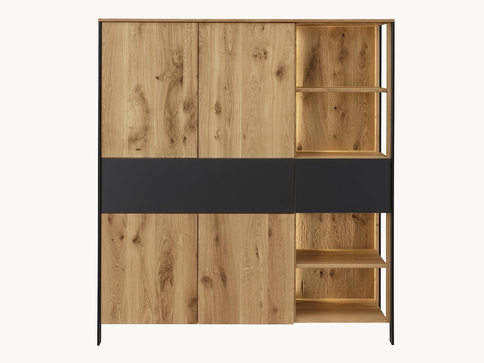 Mit dem einzigartigen Highboard Fira verstauen Sie Ihre Schätze mit viel Stil