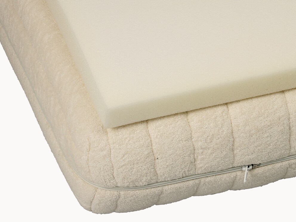 Traagschuim matrastopper Viscoplus (hier met tijk) verbetert het ligcomfort van uw matras