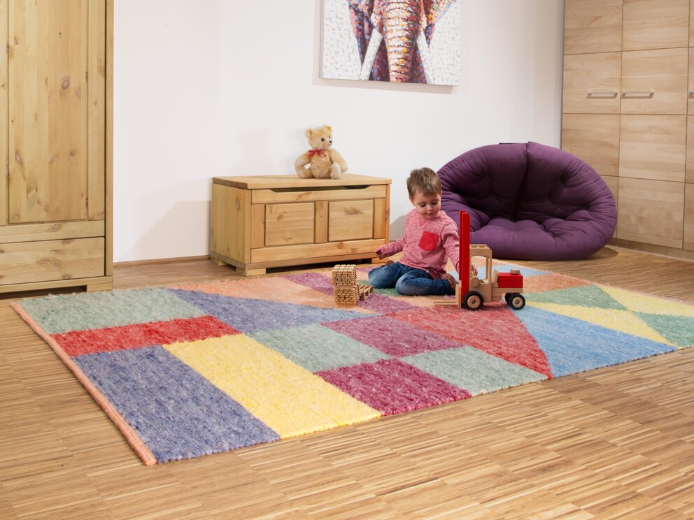 Tapis en laine vierge « Cerritus » coloré en 100 % laine vierge
