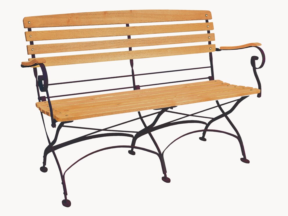Klassiek elegante tuinbank met comfortabel gevormde lattenbodem