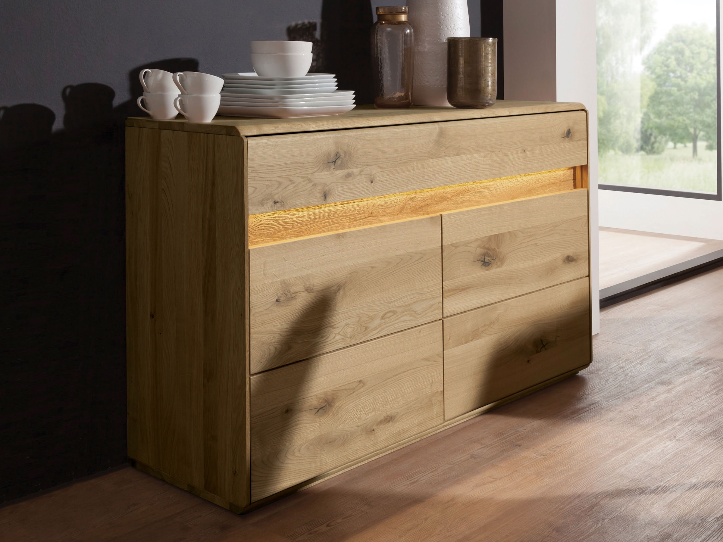 Sideboard "Bassano" | Wildeiche | Manufakturqualität