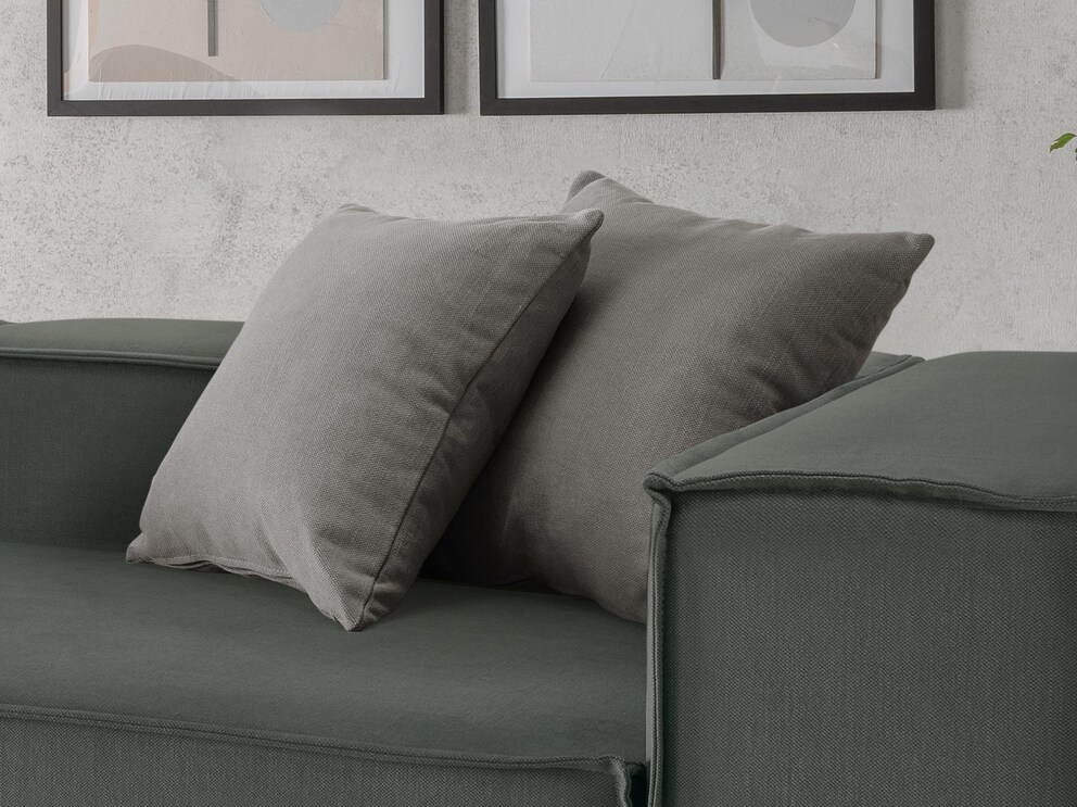 Coussins de canapé confortables « Fovera » en tissu robuste de lin et de coton