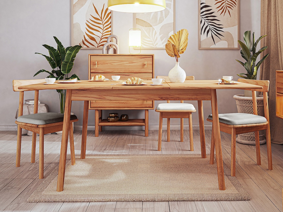 Met een uitschuifbare tafel blijft u altijd flexibel - hier "Serea" in kernbeuken