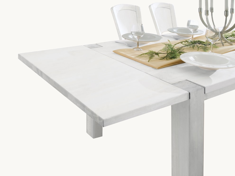 Mascella tafel in warm massief hout met optioneel verlengblad