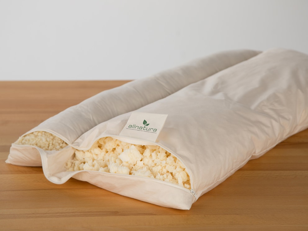Vulling - latexvlokken van natuurrubber en bolletjes van scheerwol