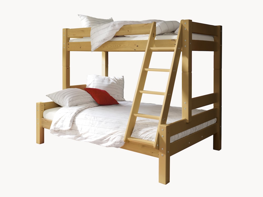 Familienbett, Jugendbett oder Gästebett? Kombi-Etagenbett Pico (hier in Kiefer) bleibt da flexibel