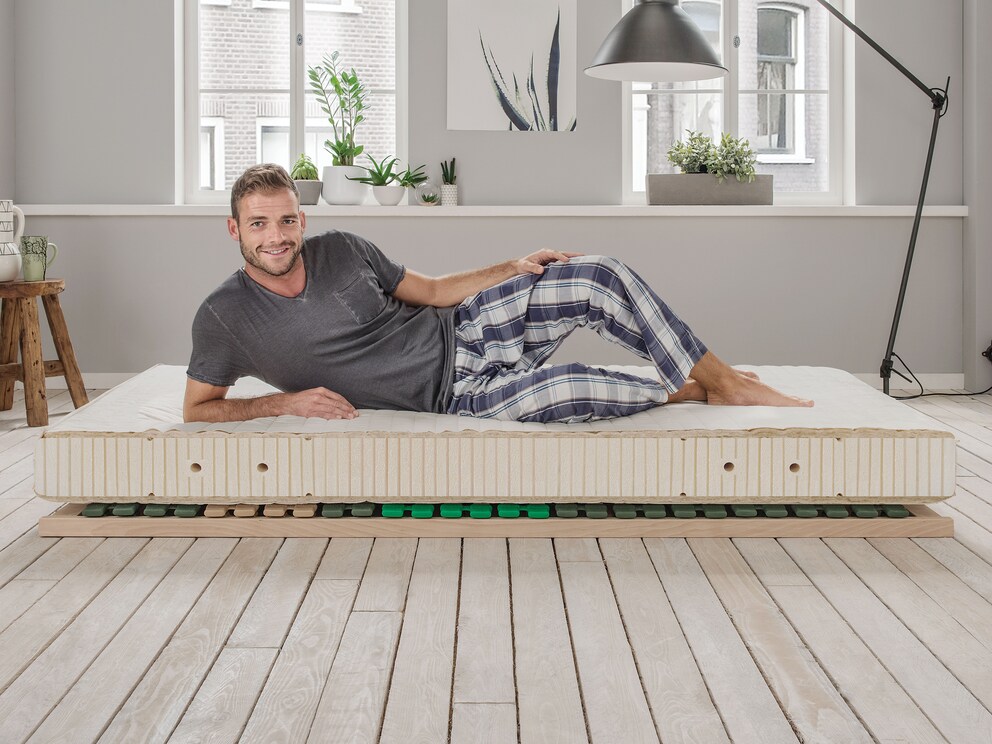 Ons instapmodel: natuurlatex matras met 5-zone-lichaamsondersteuning