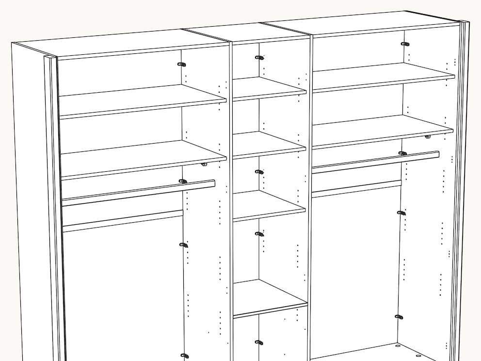 Zusätzlicher Einlegeboden für Drehtüren-Kleiderschrank Mascella und Midera