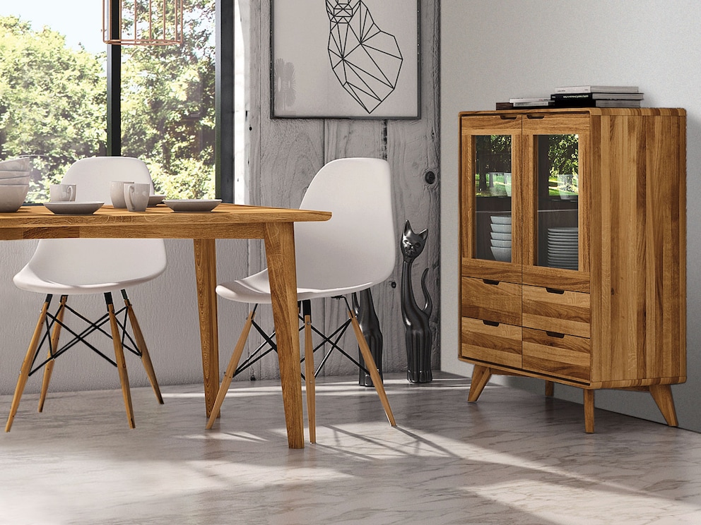 Un bel espace de rangement pour votre salle à manger - « Tario » en chêne sauvage
