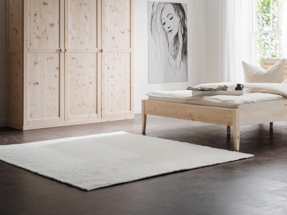 Scheerwollen vloerkleed Berberino, kleurstelling lichtbeige