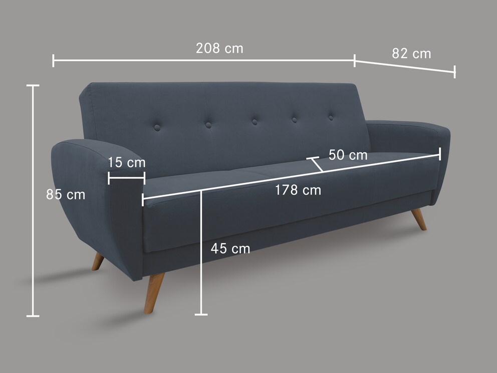 Le graphique des dimensions montre toutes les mesures en un coup d'œil et facilite l'aménagement de votre pièce