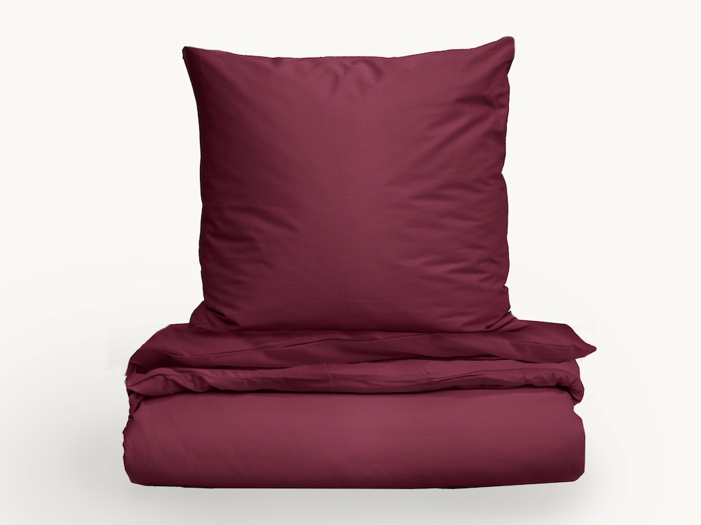 Satin-Bettwäsche Lanura in Farbstellung Bordeaux