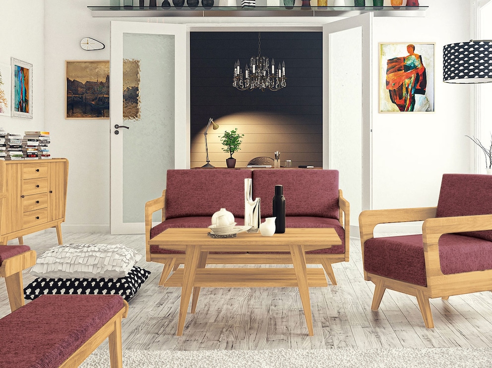 Lasala - ici en cœur de hêtre - avec tablette spacieuse en optique flottante