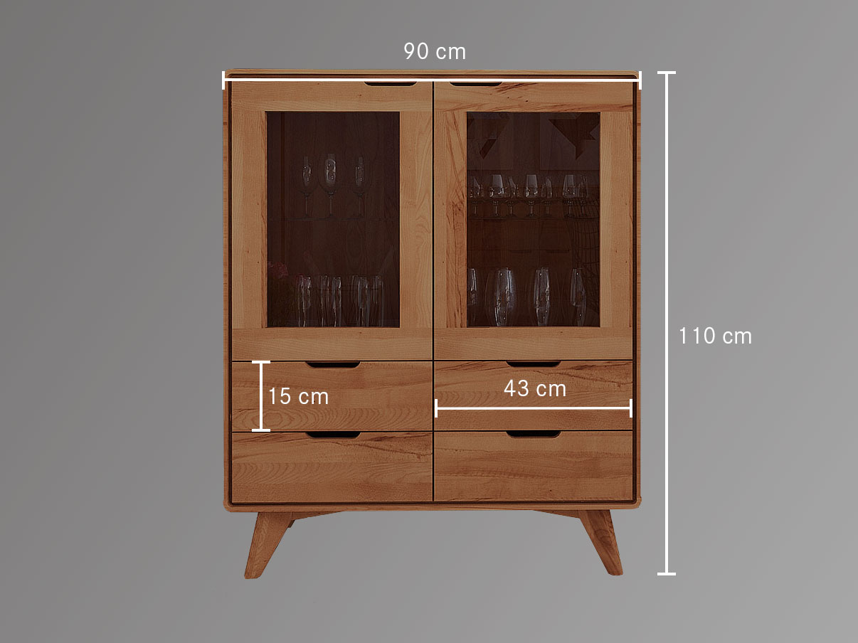 Technische voorstelling van de vitrine