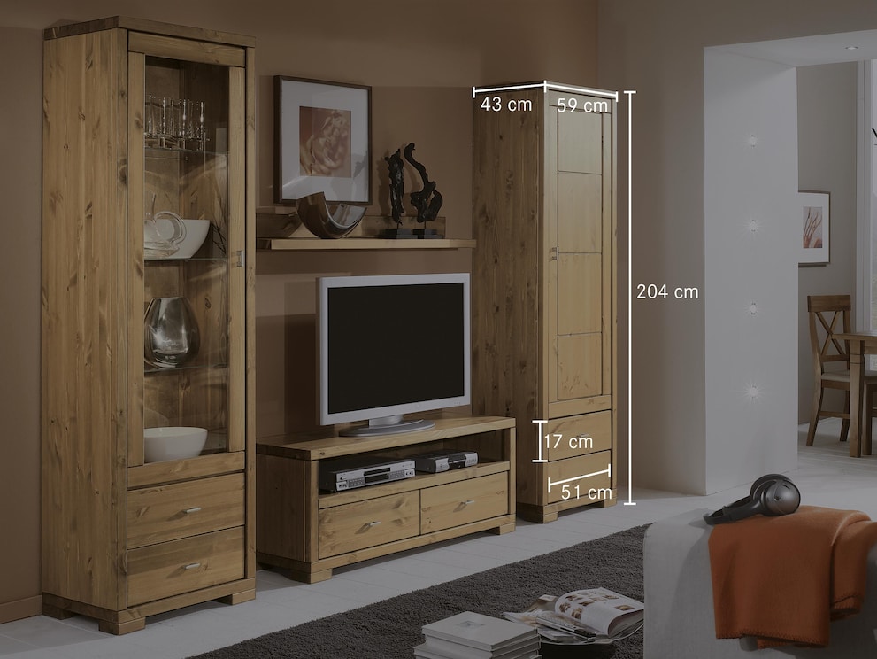 Technische weergave van de smalle variant met houten deur