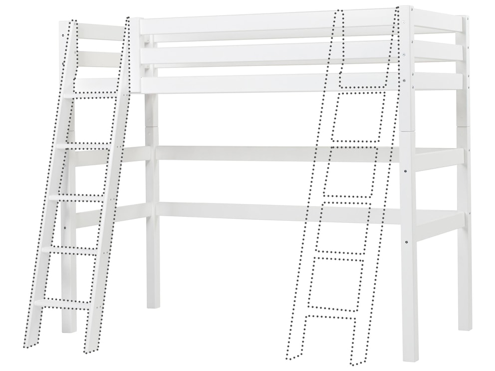 Zowel de ladder als de trap kunnen flexibel links of rechts worden gemonteerd